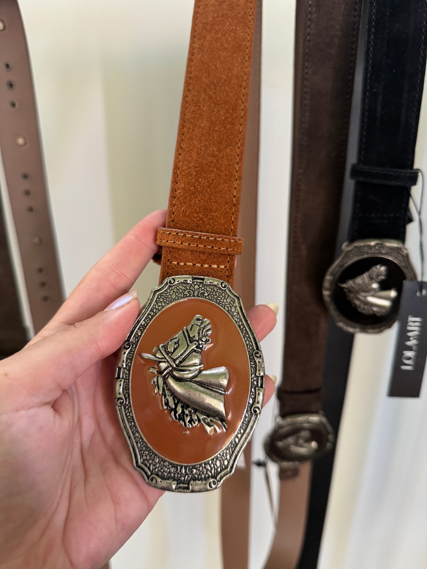 Apenas Uma Unidade - Cinto Western Horse Couro Camurça