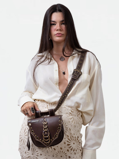 CartuBag Brown Rings Couro