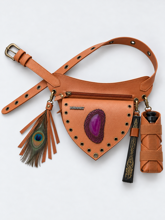 Kit: Cartucheira Camel Ágata Pink + Porta Água + Porta Leque + Chaveiro