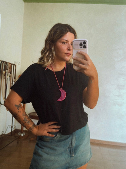 Colar Lua Ágata Rosa