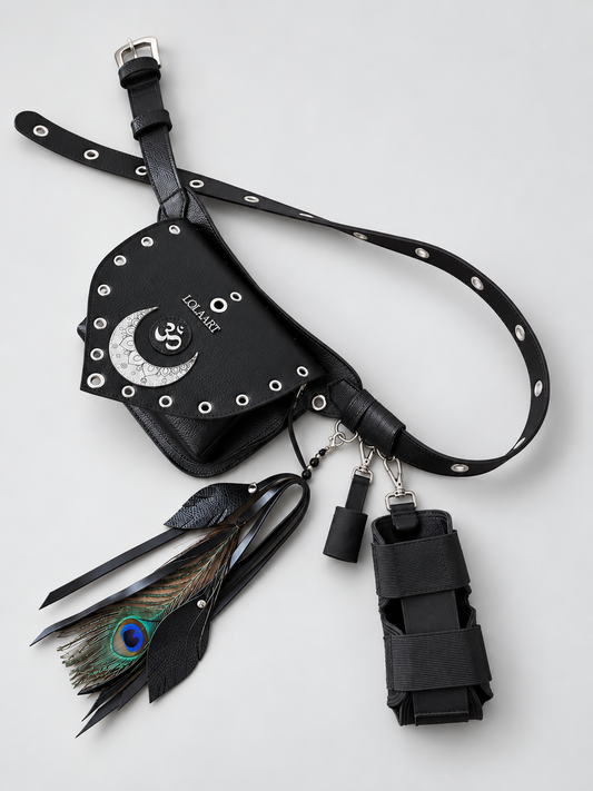 Kit: Cartucheira Black Lua Om + Porta Água + Porta leque + Chaveiro
