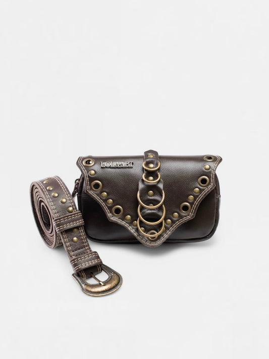 Cartucheira Brown Rings Couro