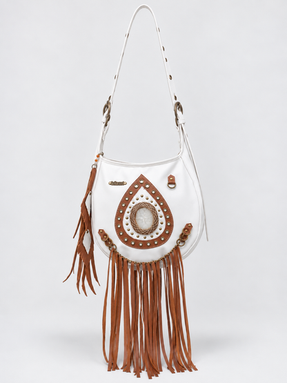 Bolsa Com Franja Boho Lívia Couro