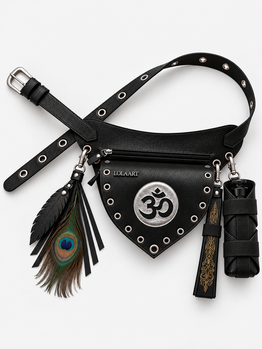 Kit: Cartucheira Black Om + Porta Água + Porta Leque + Chaveiro