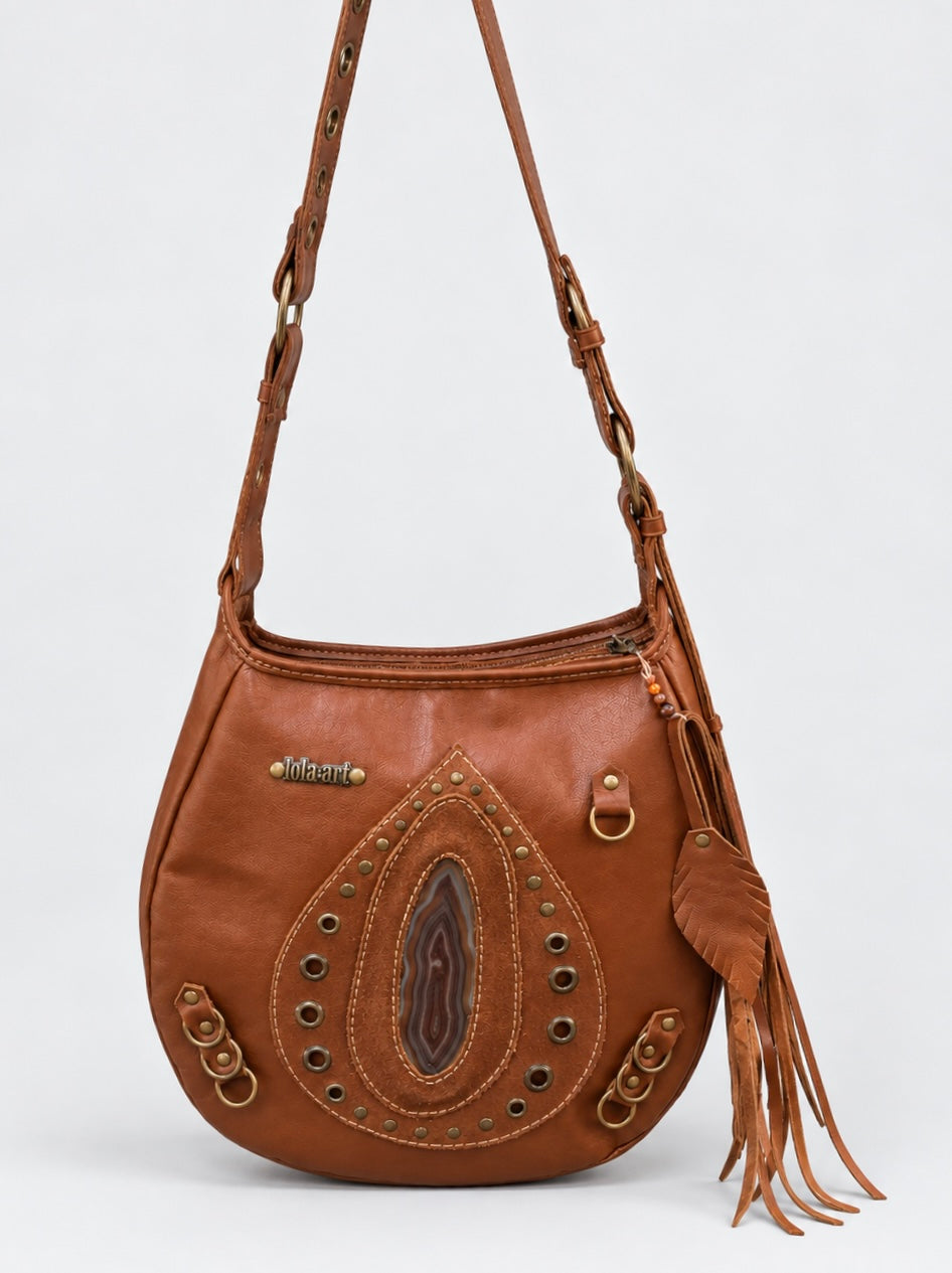 Bolsa Com Franja Helena Couro