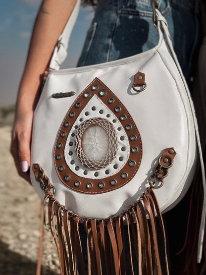 Bolsa Com Franja Boho Lívia Couro