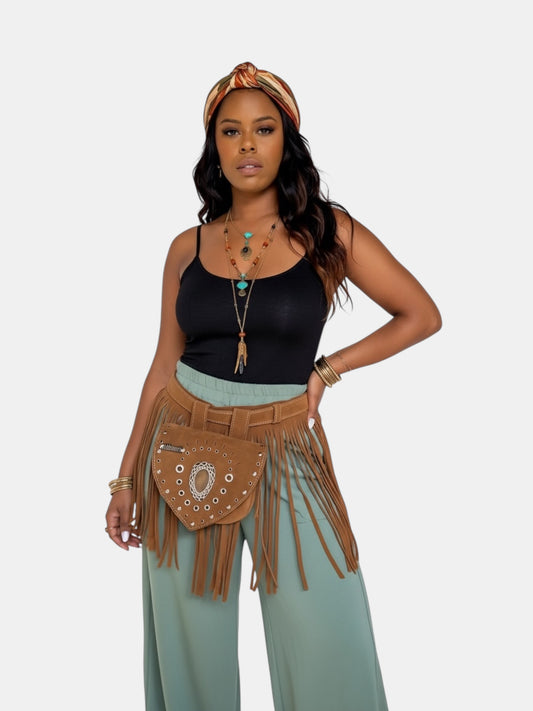 CartuBag Camel Dália Com Franja