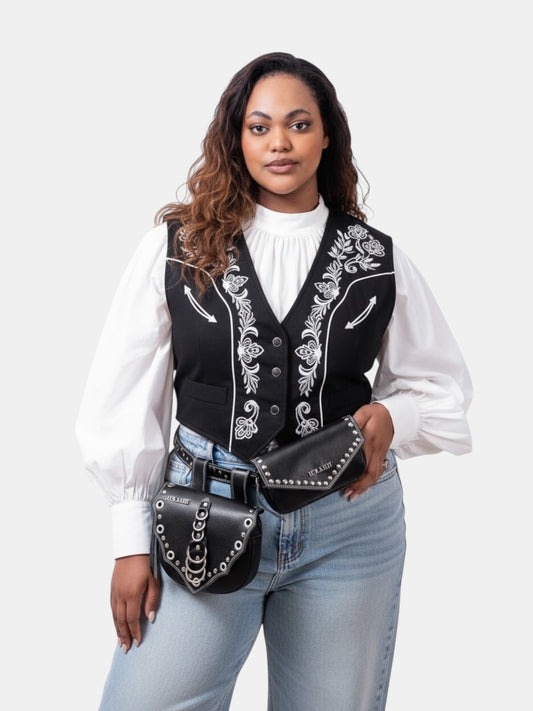 Cartucheira Black Western Couro