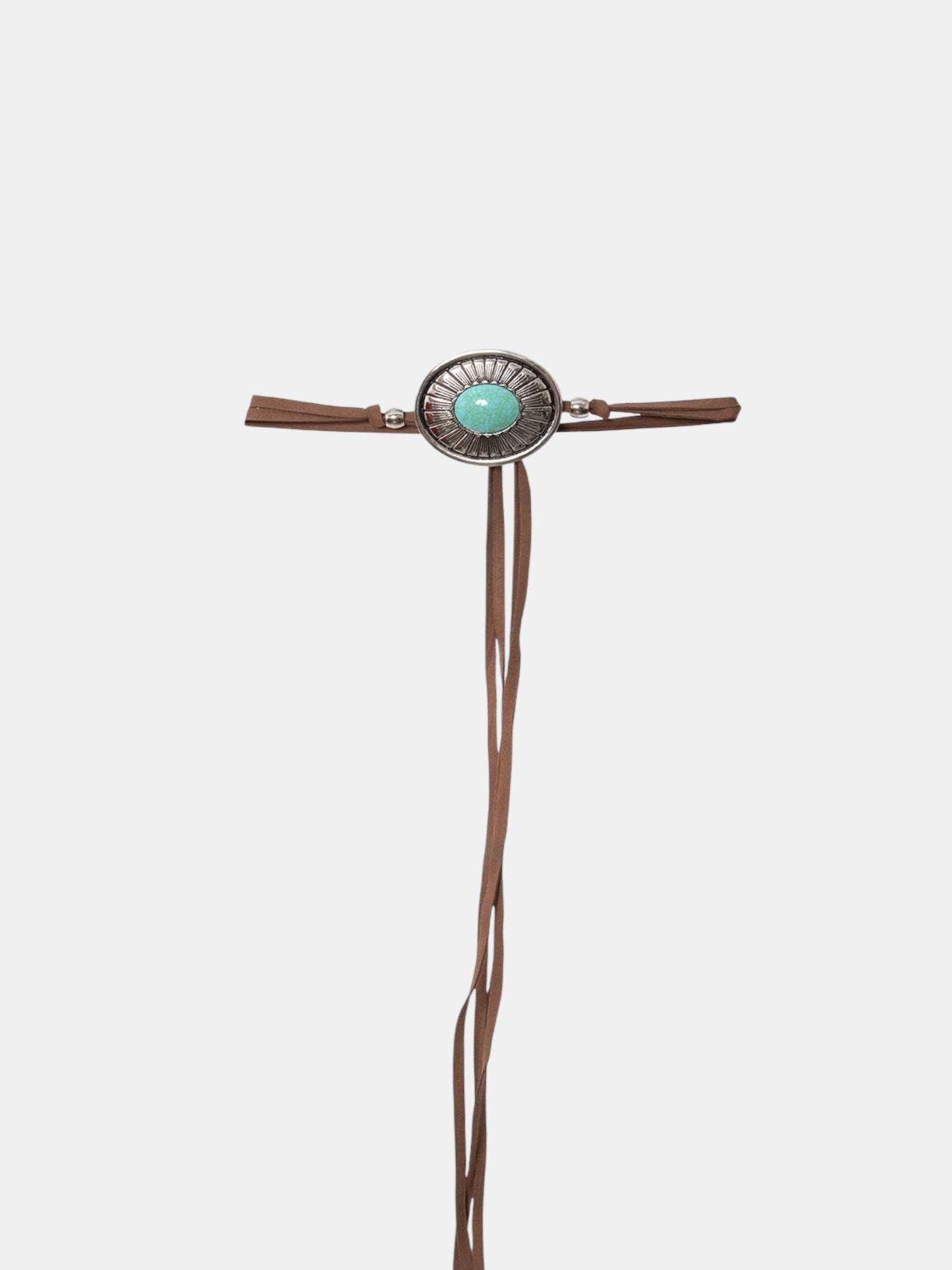Cinto Amarração Boho Turquesa Camurça