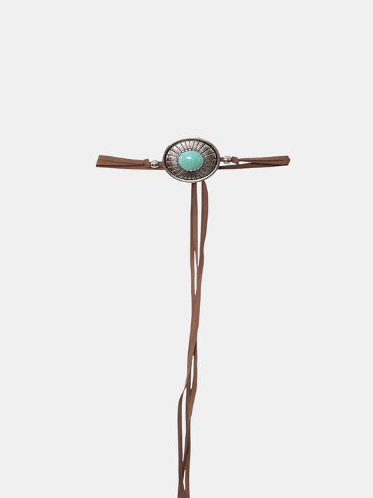 Cinto Amarração Boho Turquesa Camurça