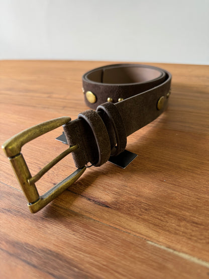 Apenas Uma Unidade - Cinto Brown Western Couro Camurça