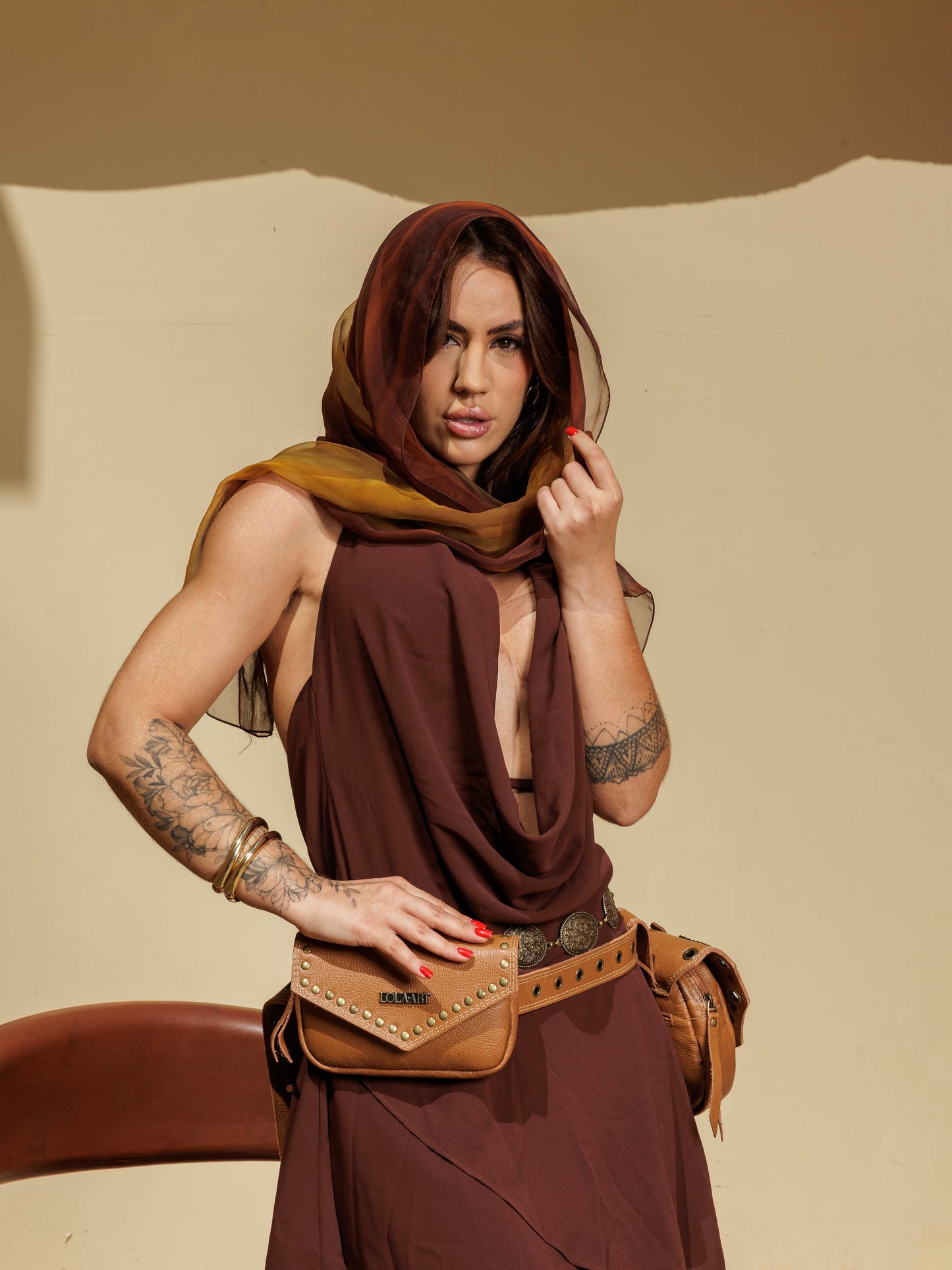 Cartucheira Camel Western Couro