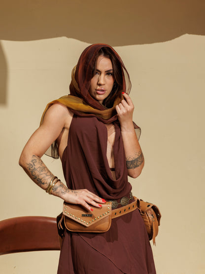 Cartucheira Camel Western Couro