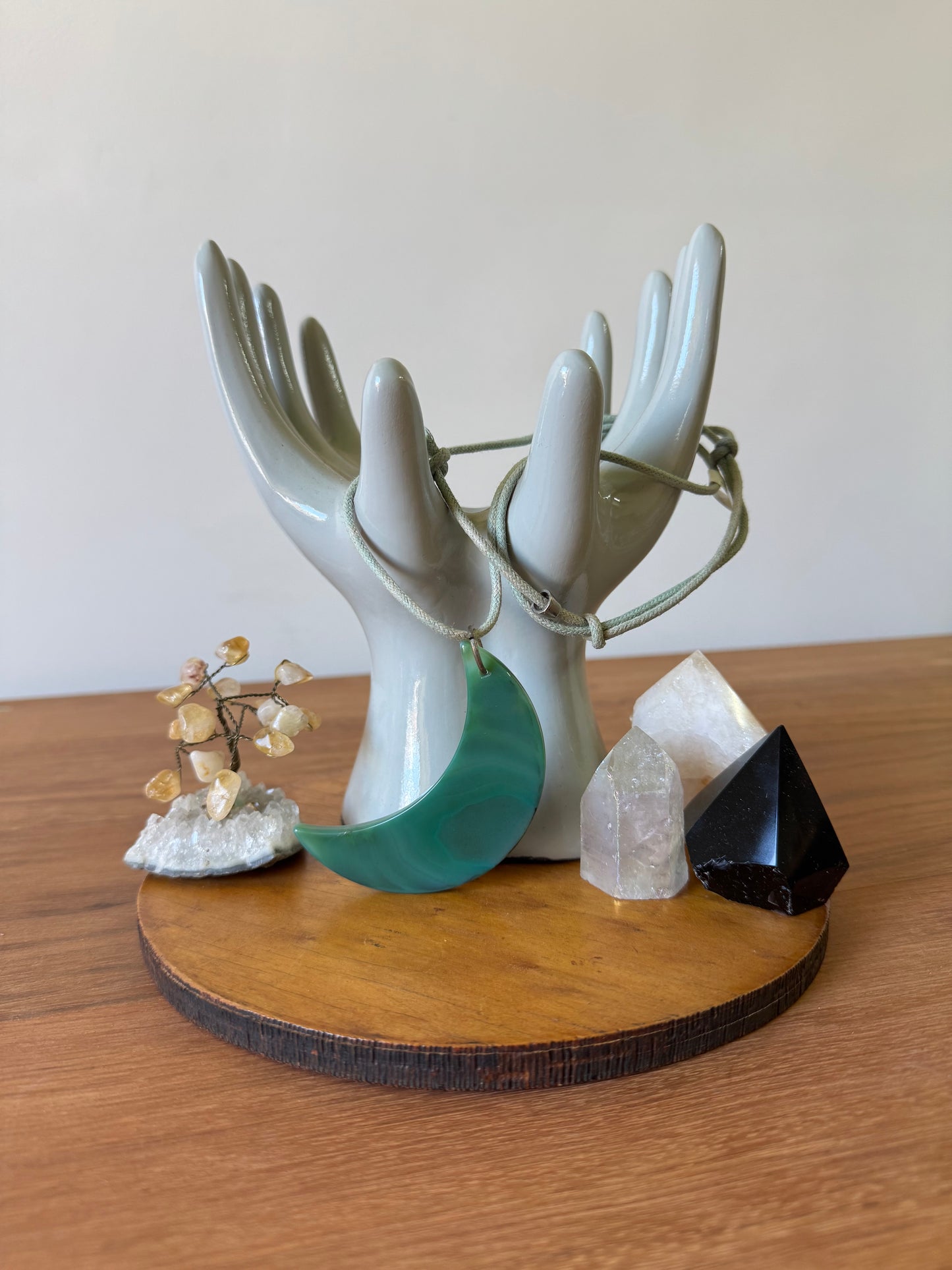 Colar Lua Ágata Verde