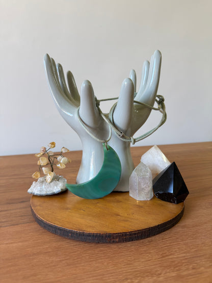 Colar Lua Ágata Verde